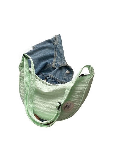 Kadın Omuz Çantası Sevimli Yüz Kanvas Küçük Çanta Kadın Crossbody Moda Omuz Çantası Yeşil 290 90 150mm 011721 Siyah