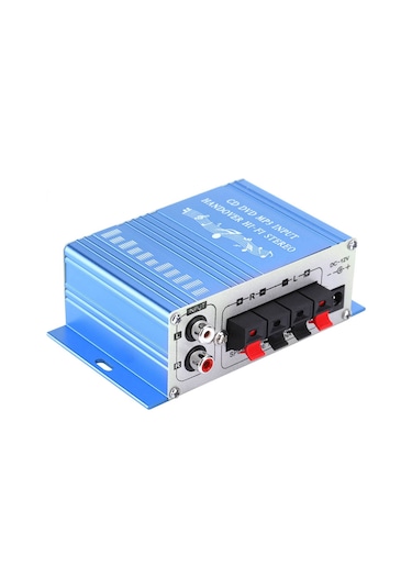 Vkemall Mavi Araba Güçlendirici, 2x20w Rms, 4 Ses Modu, Usb/mp3/fm/sd/dvd Desteği, Alüminyum Kasa