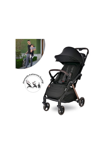 Lorelli Loret Otomatik Katlanan Kabin Boy Bebek Arabası - Black