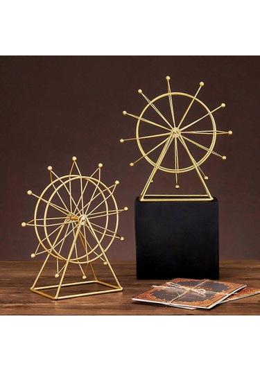 Dövme Demir Dönme Dolaplar Heykelcik Avrupa Metal Silindir Tekerlek El Sanatlarıaltın