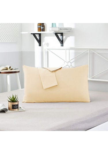 Suofeng Ev Otel Konaklama İçin 40 Tekneli 13372 Saf Renkli Yastık Kılıfı, Tek Kişilik Çift Paket, Kuru Renk, 48x74 Cm, Dayanıklı Ve Konforlu Kullanım Diğer