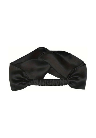 Elmpaly Şampanya %100 Saf İpek Geniş Rahat Kadın Saç Bandı Şampanya