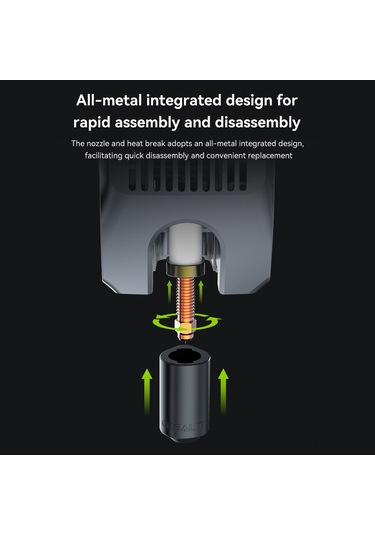 Yuntech01 Creality K2 Plus Uyumlu "yunus" K2p Hızlı Değişimli 0.4mm Nozzle - Tüm Metal Entegre Tasarım, Çeşitli Filamentler İçin Pla, Abs, Petg, Cf Vb.