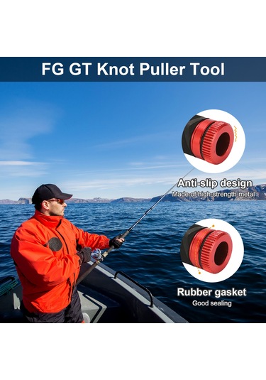 Yuntech01 Kırmızı Metal+lastik Balık İpi Düğüm Çekici - Gt/fg Düğümü Yardımcı Aleti 11.5cm