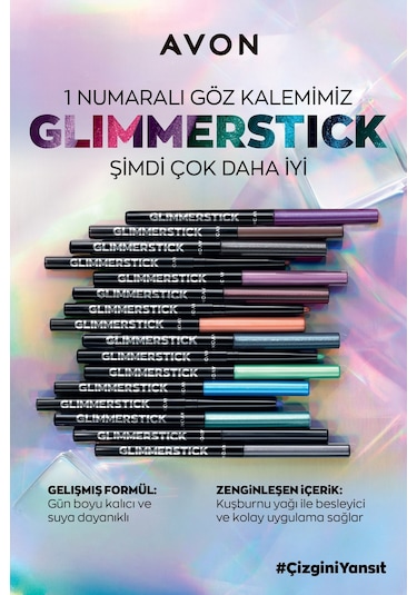 Avon Glimmersticks Açılıp Kapanabilen Göz Kalemi Blackest Black
