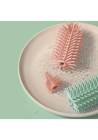 Xindoker Youha Silikon Biberon Temizleme Seti - 360 Derece Döner Yumuşak Saplı Fırça, Emzik Ve Pipet Temizleyici, Deniz Sis Mavisi