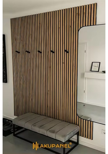 Akupanel Flex 60x245 Cm Meşe Renk Akustik Ahşap Duvar Paneli Meşe