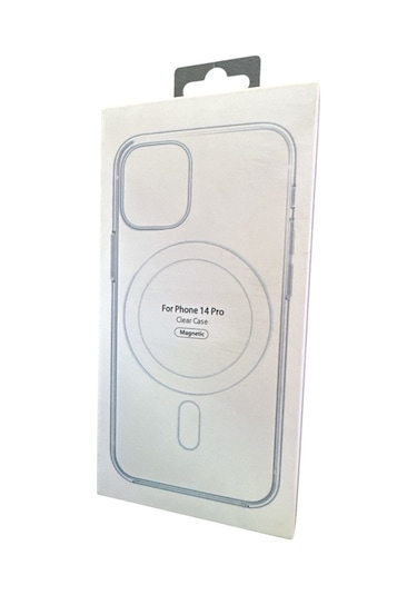 İphone Uyumlu 14 Pro İçin Kılıf Kamera Korumalı Magsafe Wireless Şarj Özellikli Şeffaf Kılıf Şeffaf
