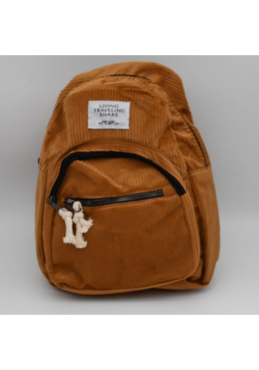 Kadın Kadife Hardal Sırt Çantası Bordo