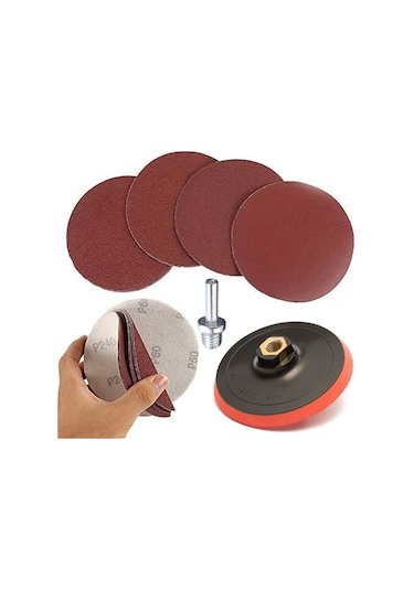 Cırt Zımpara Seti + Matkap Aparatı 115 Mm 14 Parça