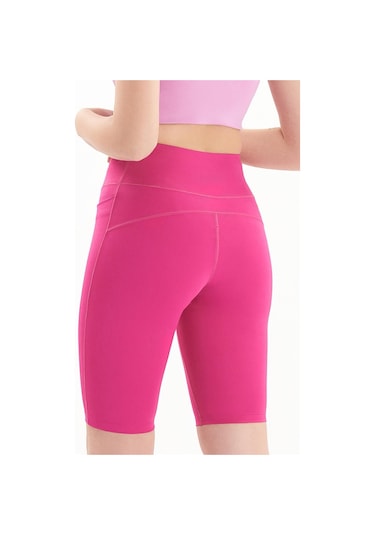 Josejuan Kadın Toparlayıcı Yüksek Bel Cep Detaylı Spor Biker Tayt 7108-fuşya Fuşya
