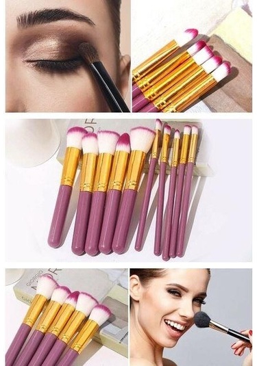 Fontenay Profesyonel Makyaj Fırça Seti Mor 10'lu