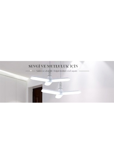 Yeni Nesil Pervane Led Ampul 3 Kol Katlanır 40W Led Pervane Ampul