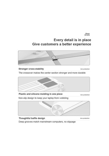 Ebitda Cbtx Katlanabilir Laptop Standı - Soğutma Fanlı - 5 Seviyeli Ayarlanabilir