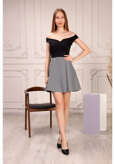 Aymeravm - Eteği Çizgili Kadın Elbise - Gsp3101Ga