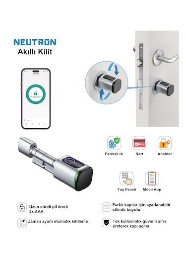 Neutron Ntl-sc-02fkpw Parmak İzi, Anahtarlı, Tuşlu, Kartlı Ve Uza