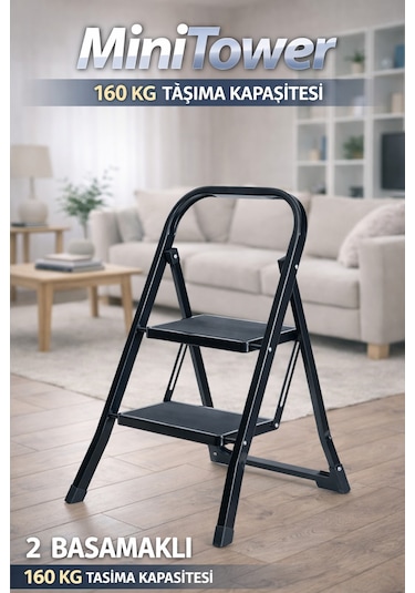 Ertekpa MT2 Minitower 2 Geniş Basamaklı Merdiven Siyah
