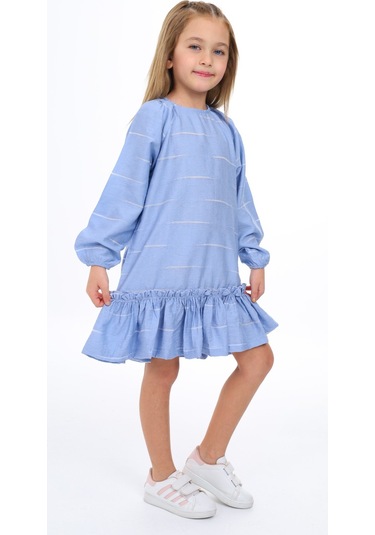 Toontoy Kız Çocuk Elbise Mavi