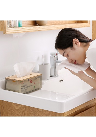 Sones Ev Oturma Odası Şeffaf Mendil Saklama Kutusu, Renk: Küçük Siyah