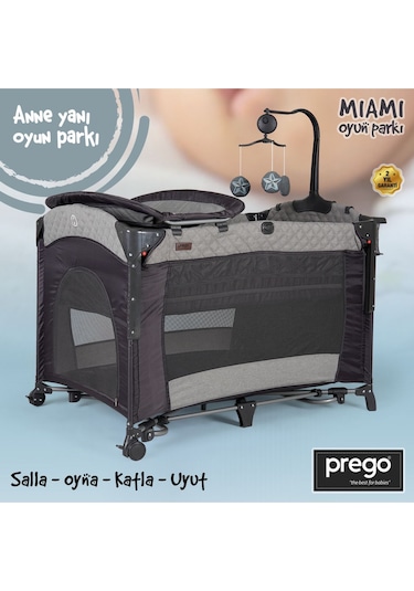 Miami Anne Yanı Oyun Parkı Bej + Yatak Dahil - Bircancocuk