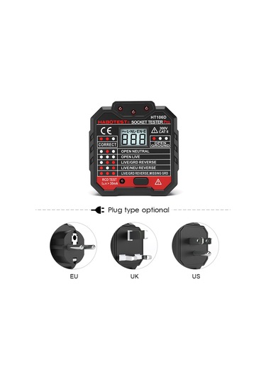 Springsun Habotest Kaçak Akım Test Cihazı - Otomatik Faz/nötr/toprak Testi, Polarite Dedektörü, Devre Kesici Bulucu