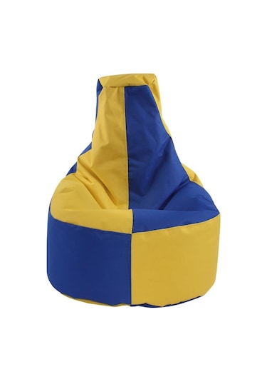 Sarı & Lacivert Armut Koltuk Büyük Boy Denye 85 75 30 Cm