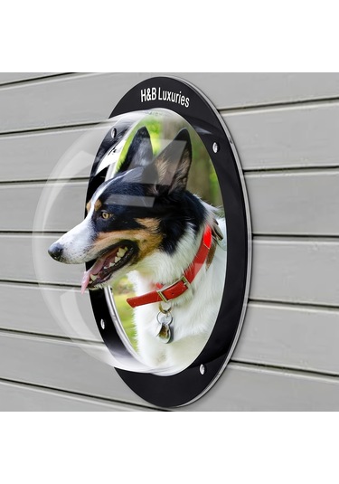 Dayanıklı Akrilik Kubbe Köpek Penceresi - Çit İçin Dışarıyı Görmeyi Sağlar Orijinal: Durable Acrylic Dome Dog Window For Fencing Allows Curious Pets