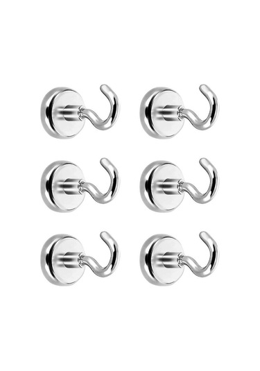 Manyetik Kancalar, Manyetik Kanca, Güçlü Mıknatıs Nodyme 5,5 Kg Çekme Kuvveti 6'lı Paket Zhuoxuan