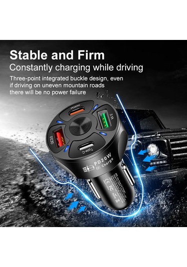 Çift Usb C Pd 20w Araç Şarj Cihazı Hızlı Şarj Pd Hızlı Şarj 3.0 Usb C Araç 4usb 3.1a 4usb 3.1a