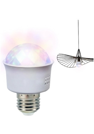 Rgb Işıklı Desenli Disko Parti Eğlence Ampülü E27 Duyulu 3w