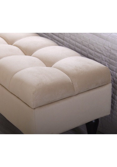 Lorencehome Balloon Sandıklı Puf - Krem