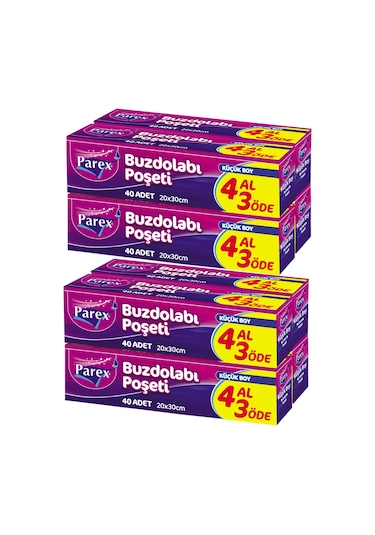 Buzdolabı Poşeti Küçük Boy 4 Al 3 Öde 4 40 20 X 30 Cm İkili Set