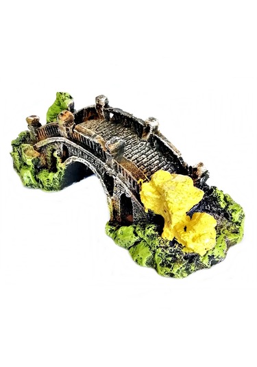 Taş Köprü Akvaryum Dekoru 16 Cm - Renk Sarı