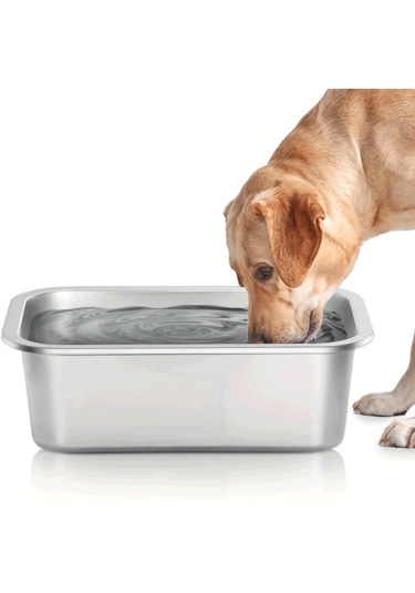 Ecronicword Büyük Paslanmaz Çelik Mama Kabı Büyük Köpek 3790 ML