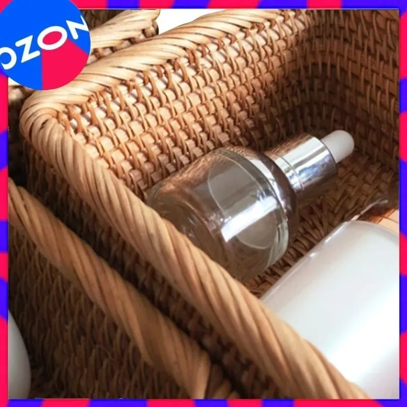 Kosona Klasik Stilde El Dokuma Rattan Depolama Sepeti, Çay-snack-nut Saklama, 20x14x7 Cm, Kahverengi Kahverengi