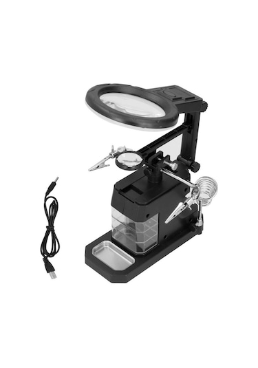 Wellhise Te-803 Masa Üstü Ledli Büyüteç Çok Amaçlı Tutacak