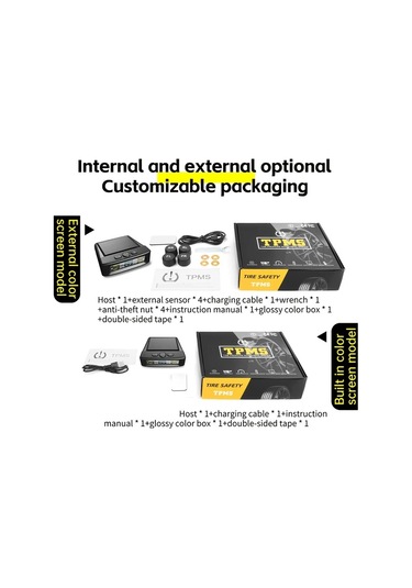 Xuweiwei Siyah 4 Sensörlü Ynf Solar Usb Tpms Lastik Basınç Ve Sıcaklık Monitörü Çift Şarj Zararsız Kurulum Akıllı Ekran Tüm Araçlar İçin