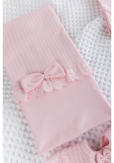 Fistolu Kendinden Desenli 10'lu Kız Bebek Hastane Çıkışı Bebek Takımı Çok Renkli