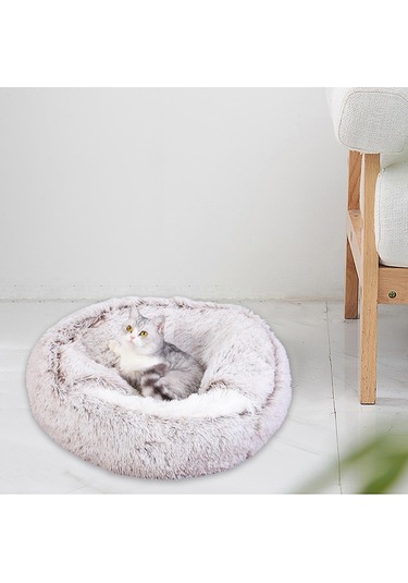 Suntek Yuvarlak Kedi Yatağı Sıcak Rahat Pet Hayvan Evi 50cm-gri