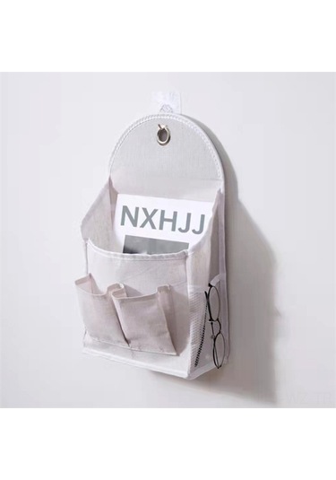 Wezone Duvar Veya Kapıya Asılabilir Kumaş Depolama Çanta - Öğrenci Yurdu, Banyo Ve Odalar İçin Uzun Ömürlü Ve Boşluk Tasarrufu Sağlar Beyaz Beyaz