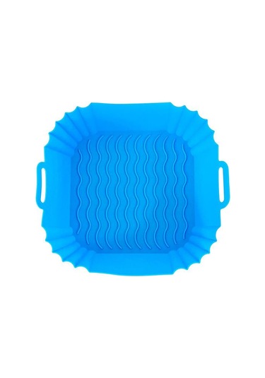 Açık Mavi Hava Fritöz Kalınlaşmış Gıda Sınıfı Silikon Mat Silikon Katlanır Pişirme Mat Ev Hava Fritöz Fırın Tepsisi Round 24 19 6cm 110g Açık Mavi