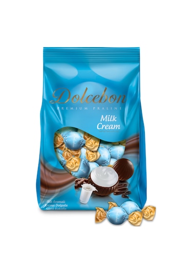 Dolcebon Süt Aromalı Krema Dolgulu Sütlü Praline 1000 Gr. 1 Paket
