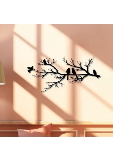 Lijinxu Metal Kuşlar Duvar Sanatı Daldaki Dekoru Yatak Odası 40cmx19.85cm