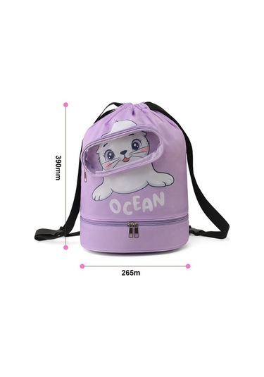 Fastbuy Geniş Açık Mavi Spor Çantası, Su Geçirmez, Ayakkabı/yüzlük Bölümü Varsa, Portatif Mavi Ahtapot Desenli Açık Mavi