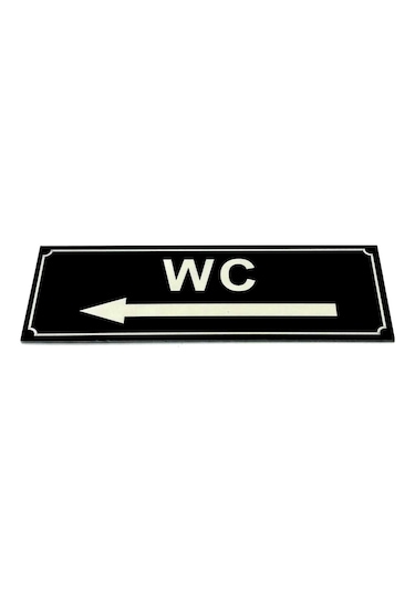 Wc Tuvalet Tabelası Sol Ok Işareti Kapı Levhası 5 Cm X 15 Cm (419092443)