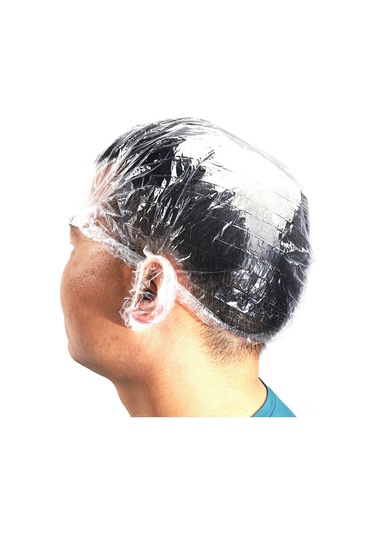 100 Pack Disposable Waterproof Earmuffs, Dustproof, Plastic, For Home & Salon Use Şeffaf