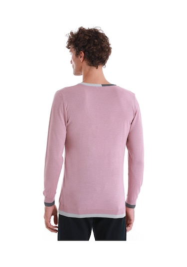 Hatemoğlu Pembe Regular Fit Düz Bisiklet Yaka Yünlü Triko Kazak 34122023a001 014 Pembe