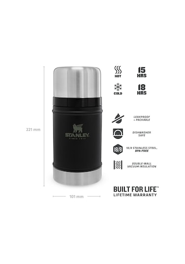 Stanley Klasik Vakumlu 700 ML Yemek Termosu Siyah