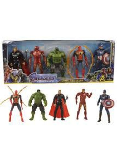 Avengers Thor Hulk Spıder Man Kaptan Amerıka Iron Man 5 Li Figür