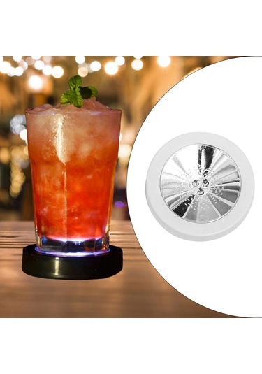 Suntek Işıklı Coaster Kokteyl Şişe Tabanı İçecekler Ev Usb Beyaz